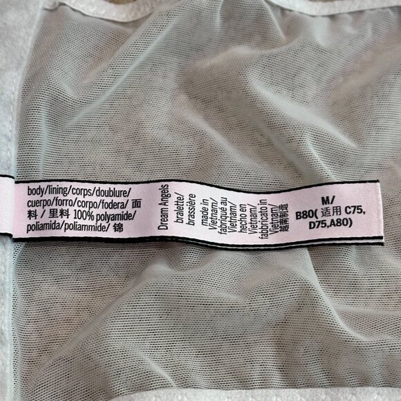 Victoria's Secret Dream Angels Lace Crochet Bralette White Nude Sexy Boho MEDIUM - Picture 10 of 12